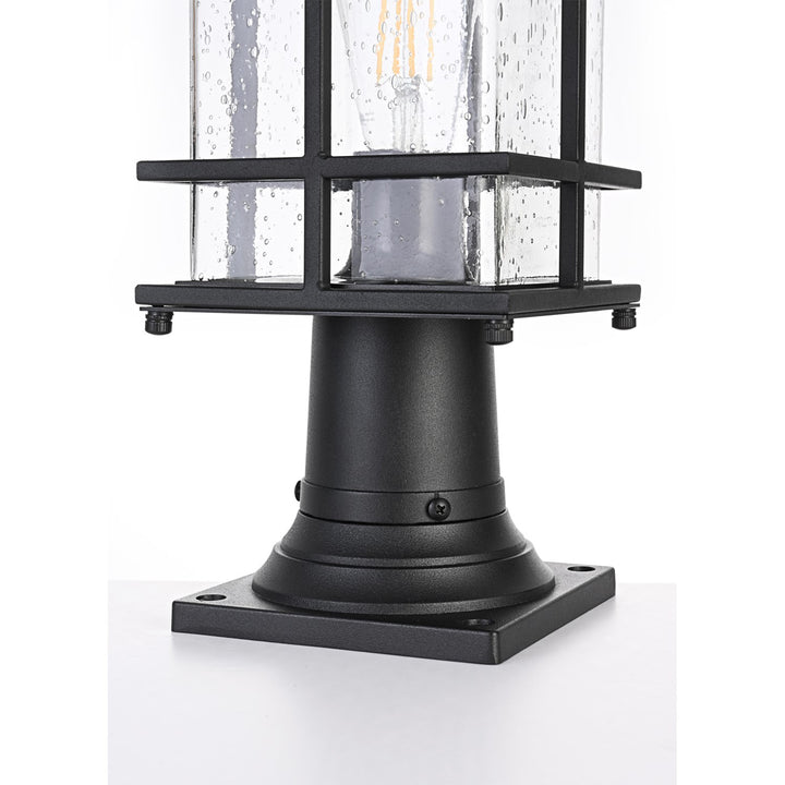 7 Inch Outdoor Post Light In Black - View 4 - Joshua Marshal