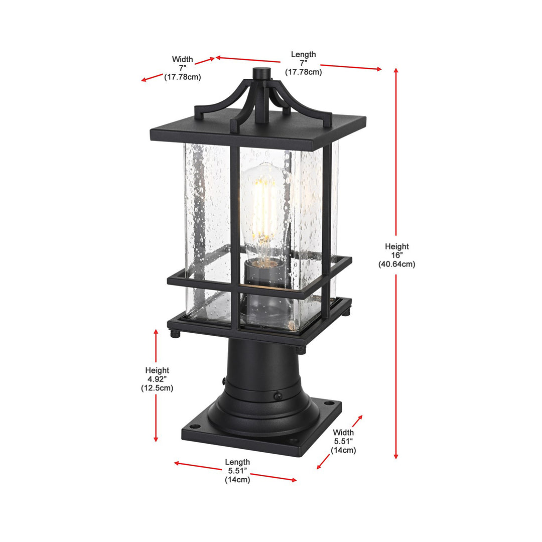 7 Inch Outdoor Post Light In Black - View 6 - Joshua Marshal