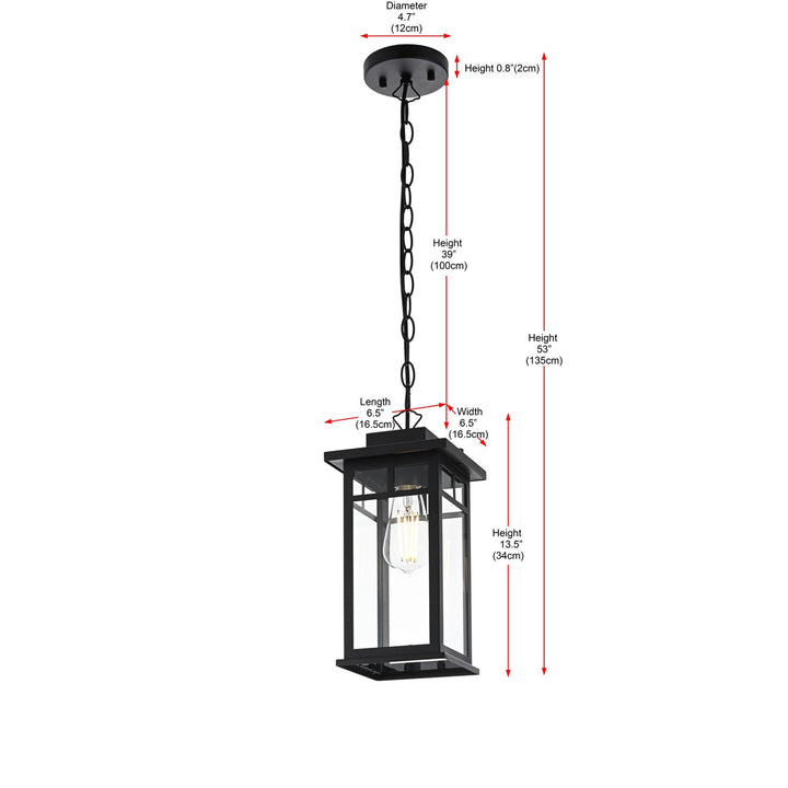 6.5 Inch Outdoor Pendant In Black - View 6 - Joshua Marshal
