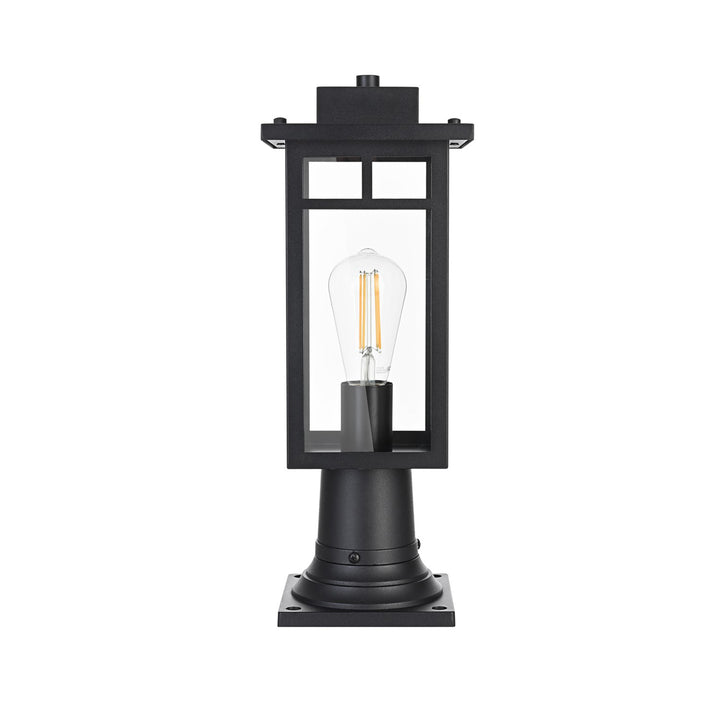 6.5 Inch Outdoor Post Light In Black - View 3 - Joshua Marshal
