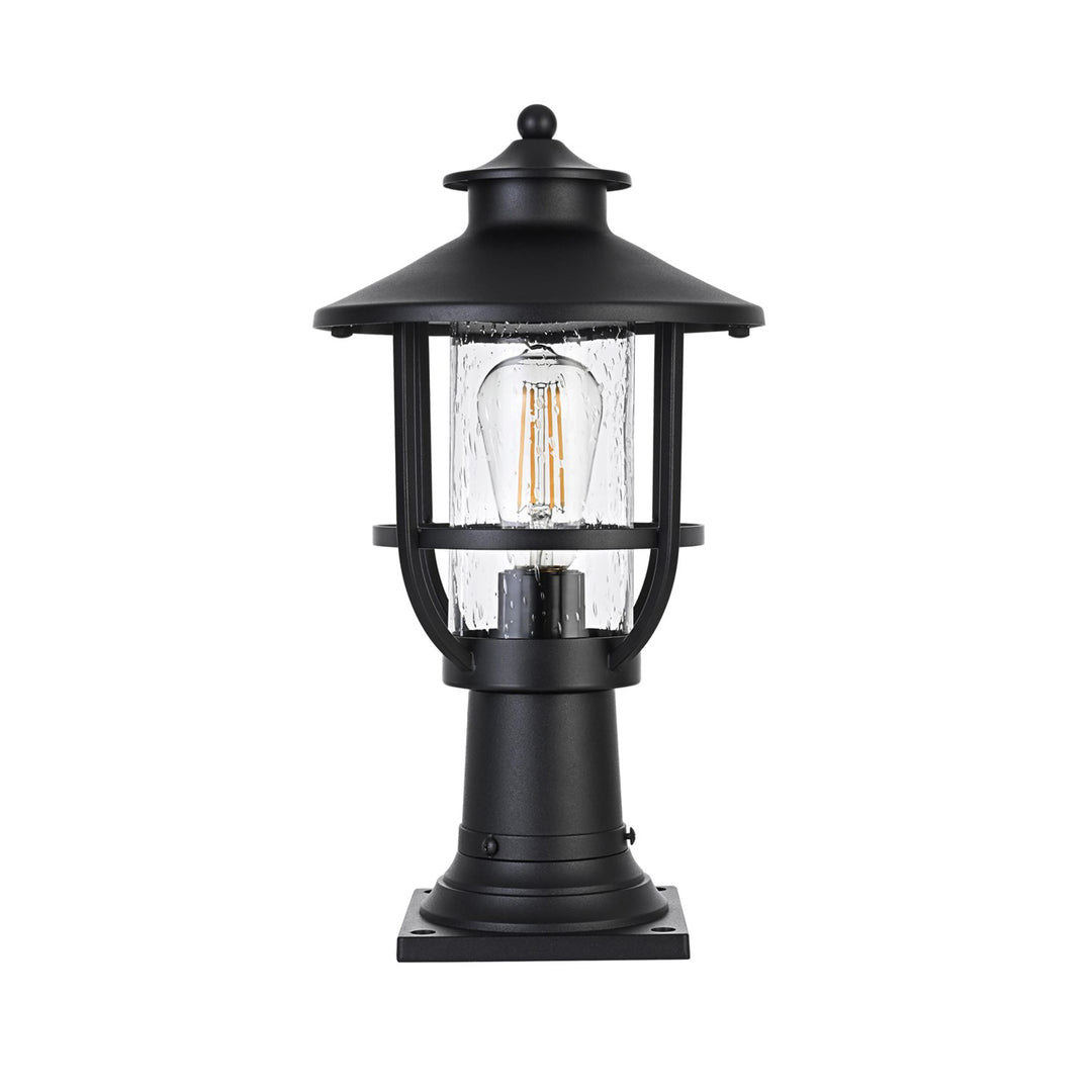 9 Inch Outdoor Post Light In Black - View 3 - Joshua Marshal