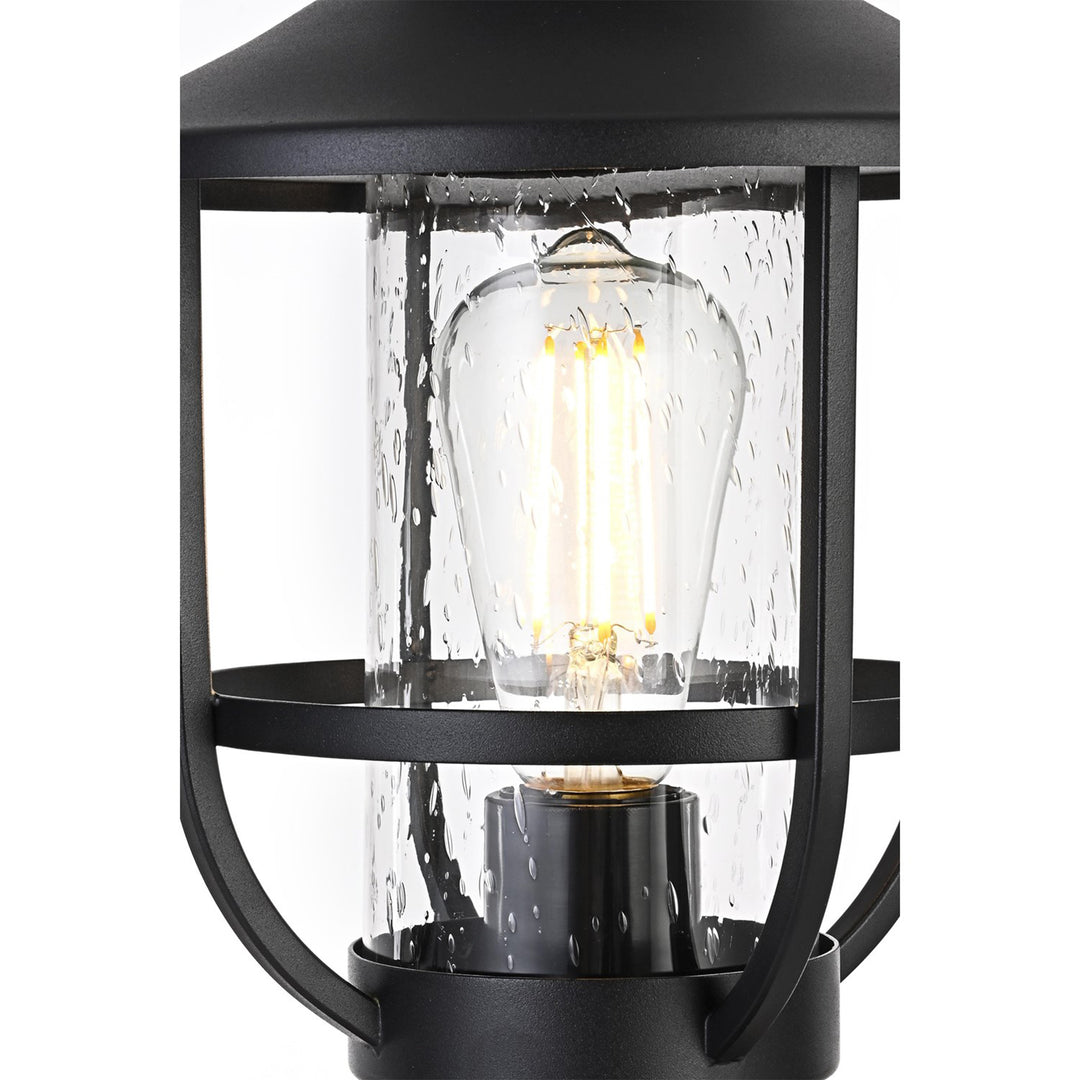 9 Inch Outdoor Post Light In Black - View 4 - Joshua Marshal
