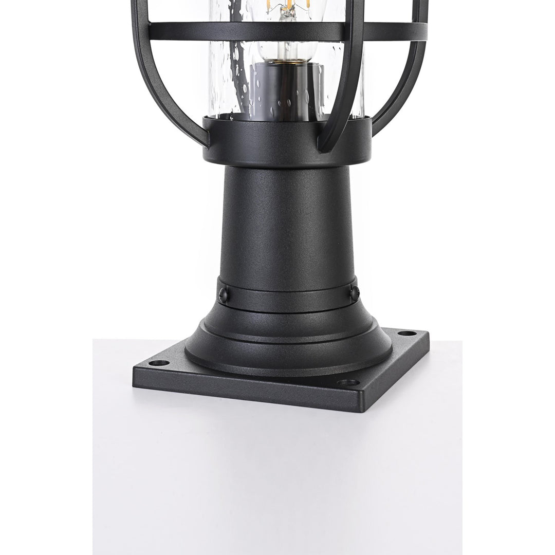 9 Inch Outdoor Post Light In Black - View 5 - Joshua Marshal