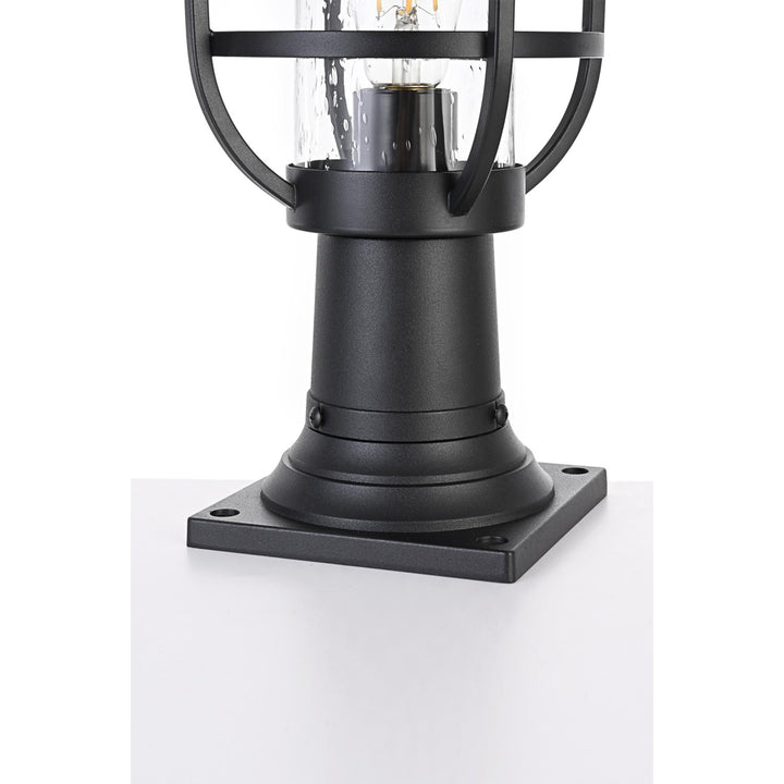 9 Inch Outdoor Post Light In Black - View 5 - Joshua Marshal