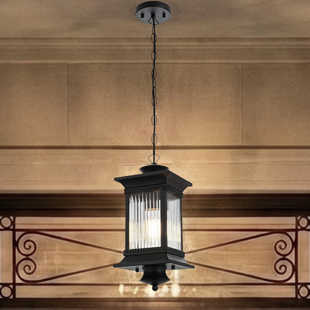 7.5 Inch Outdoor Pendant In Black Black Finish - LIGHTING by Joshua Marshal