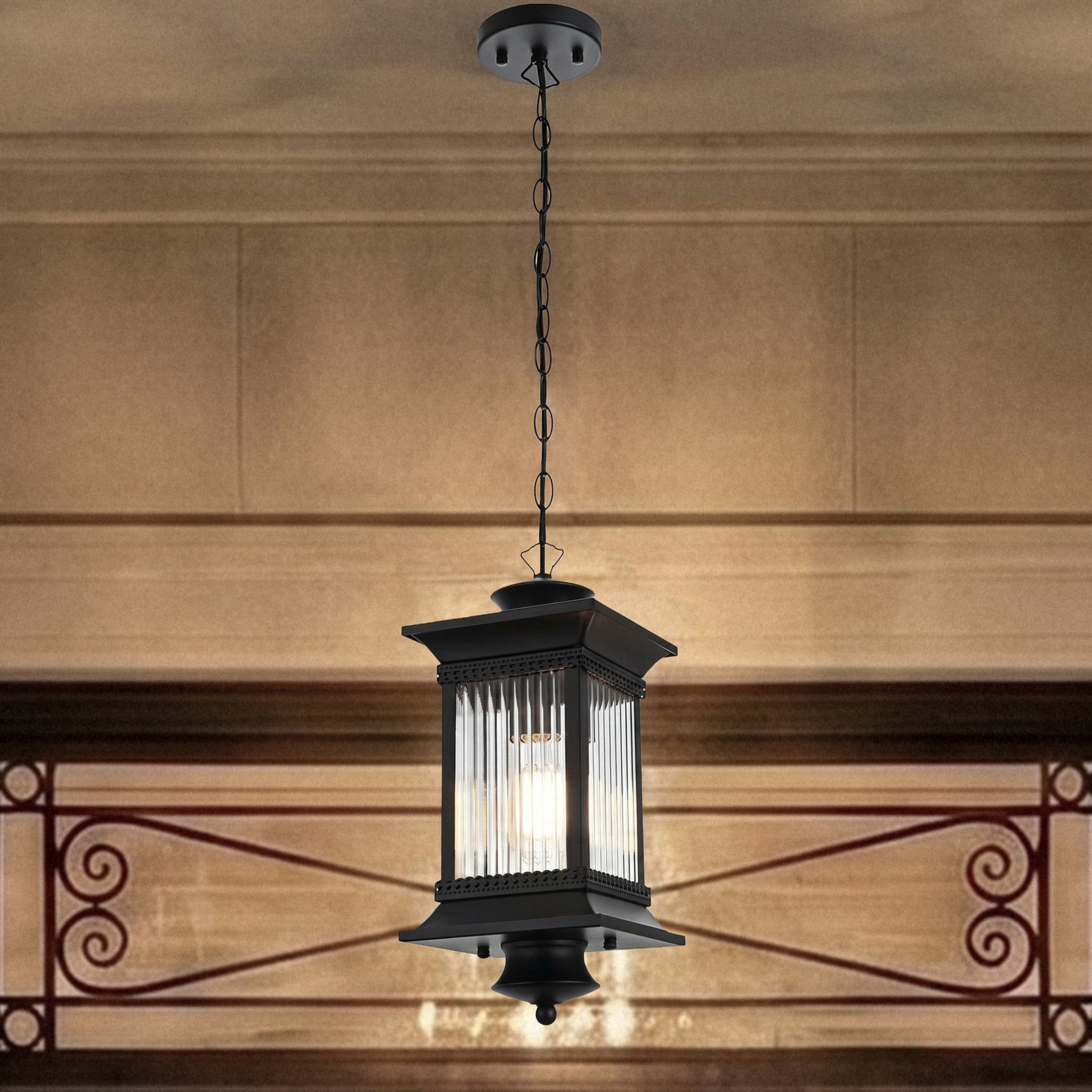 7.5 Inch Outdoor Pendant In Black Black Finish - LIGHTING by Joshua Marshal