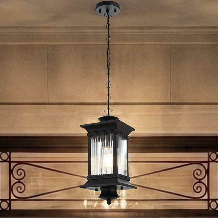 7.5 Inch Outdoor Pendant In Black Black Finish - LIGHTING by Joshua Marshal
