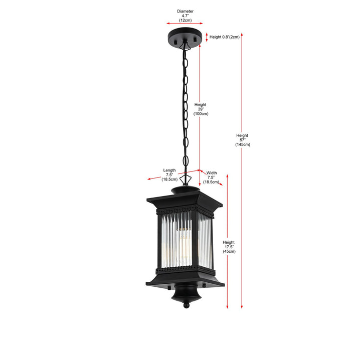 7.5 Inch Outdoor Pendant In Black - View 5 - Joshua Marshal