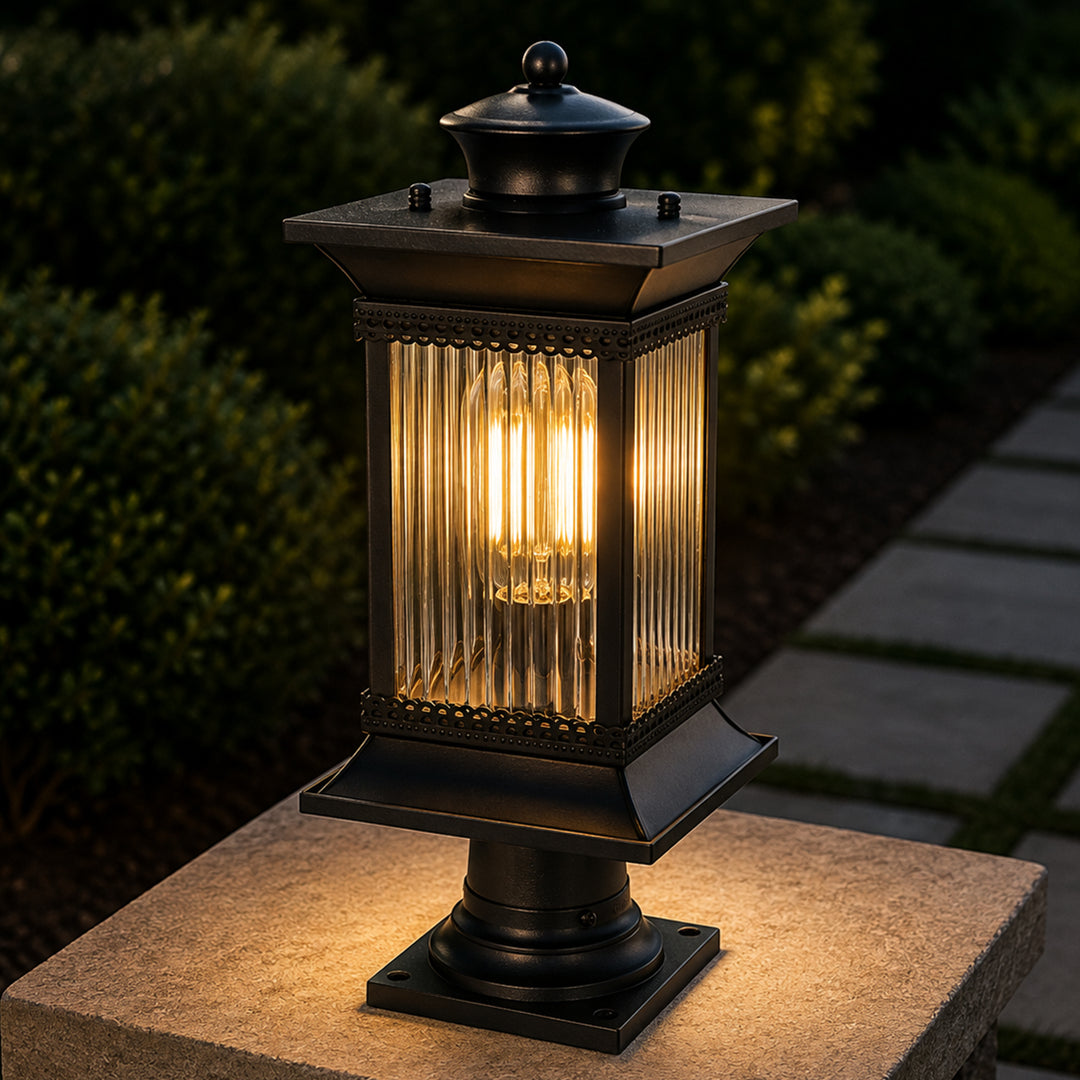 7.5 Inch Outdoor Post Light In Black Black Finish - LIGHTING by Joshua Marshal