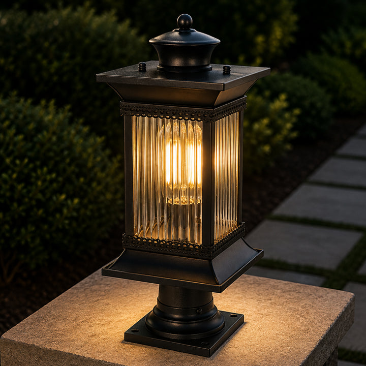 7.5 Inch Outdoor Post Light In Black Black Finish - LIGHTING by Joshua Marshal
