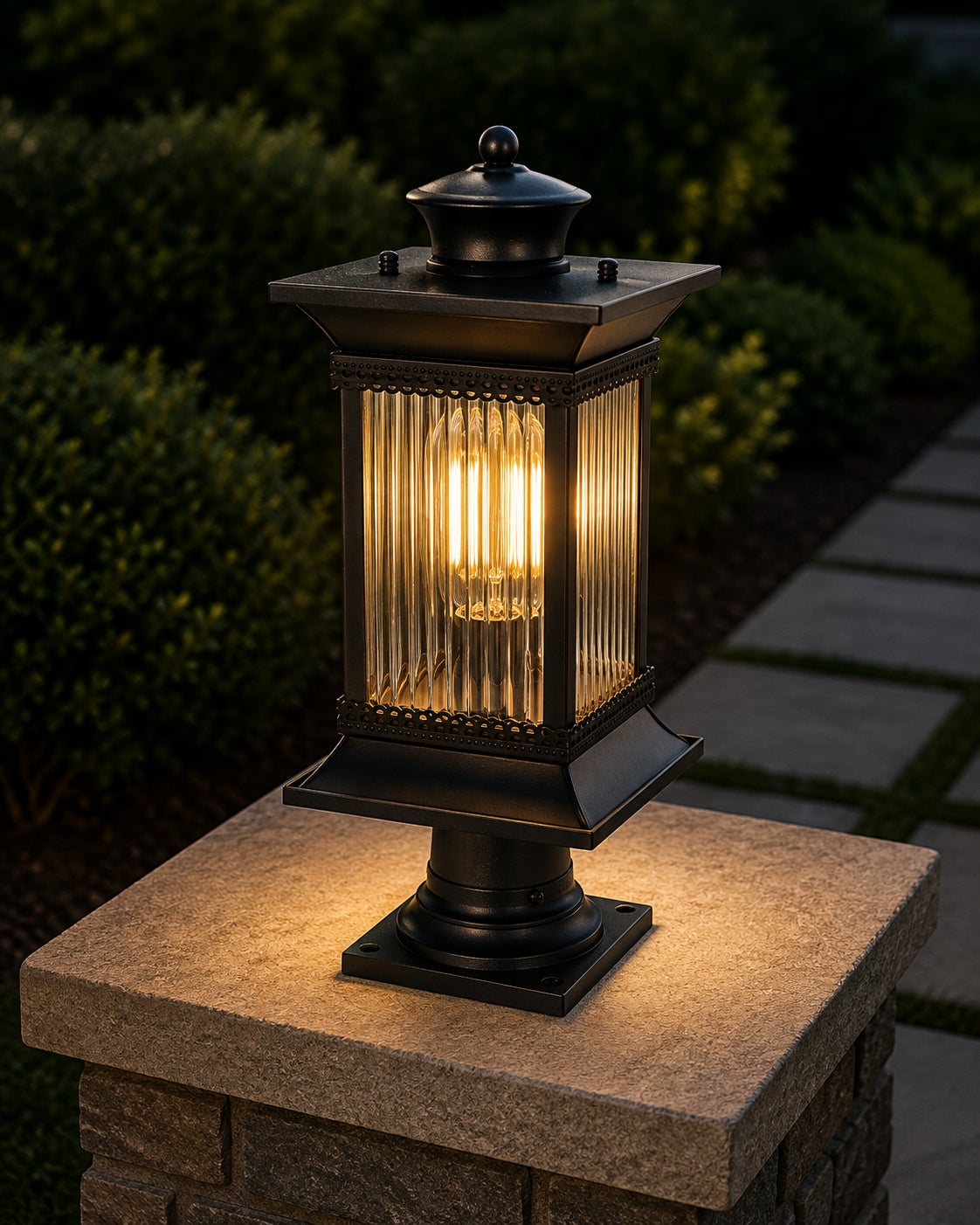 7.5 Inch Outdoor Post Light In Black - View 2 - Joshua Marshal