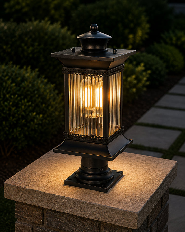7.5 Inch Outdoor Post Light In Black - View 2 - Joshua Marshal