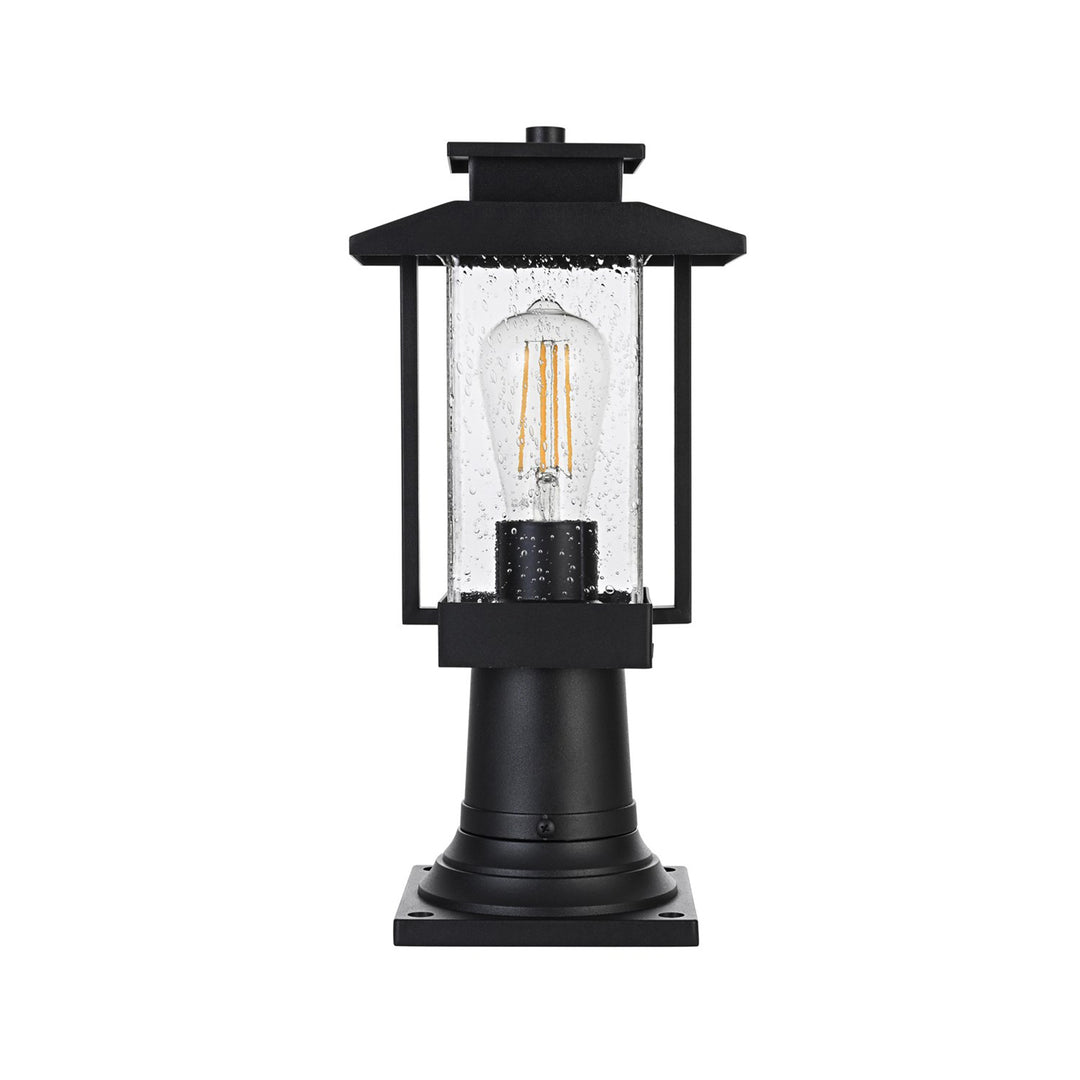 7 Inch Outdoor Post Light In Black - View 3 - Joshua Marshal