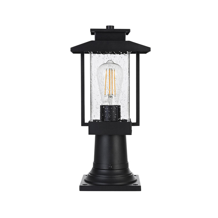 7 Inch Outdoor Post Light In Black - View 3 - Joshua Marshal