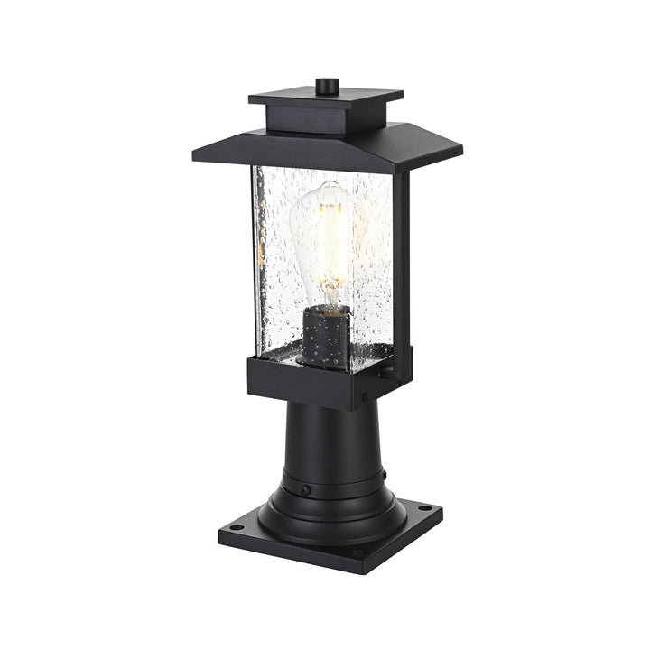 7 Inch Outdoor Post Light In Black - View 4 - Joshua Marshal