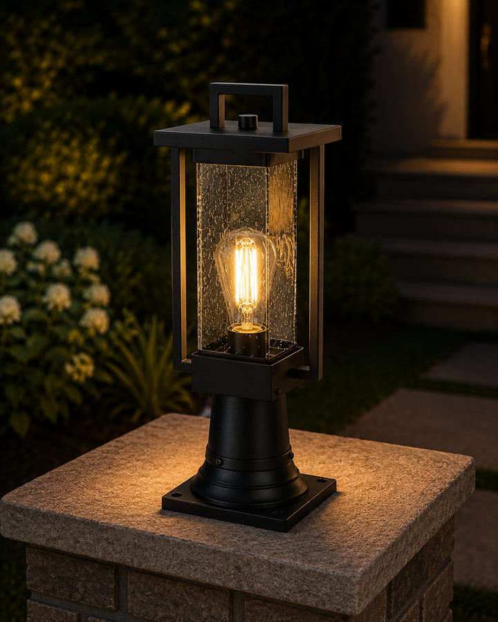 6.5 Inch Outdoor Post Light In Black - View 2 - Joshua Marshal
