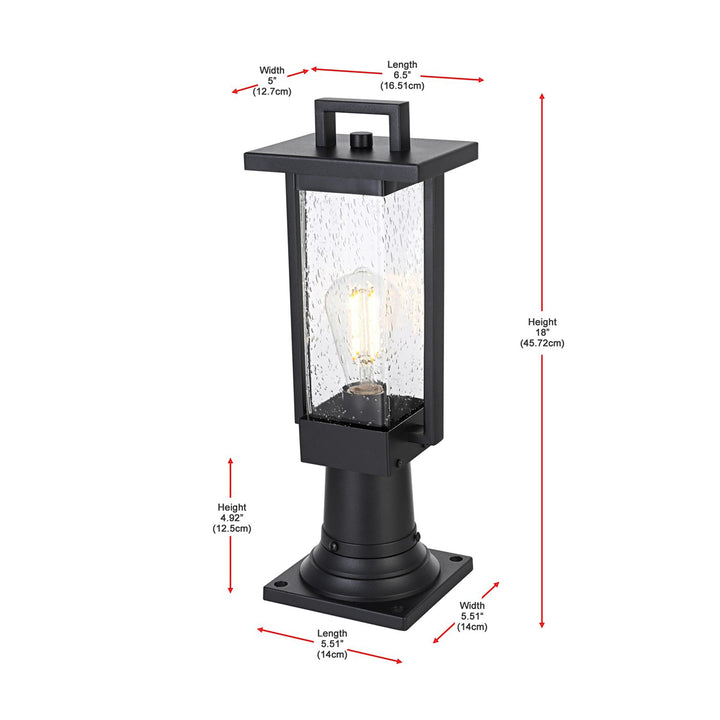 6.5 Inch Outdoor Post Light In Black - View 6 - Joshua Marshal
