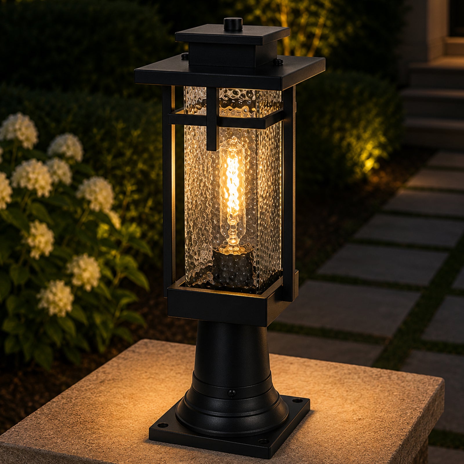 6 Inch Outdoor Post Light In Black Black Finish - LIGHTING by Joshua Marshal