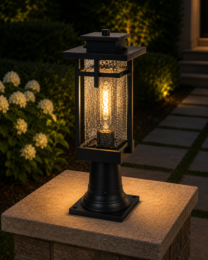 6 Inch Outdoor Post Light In Black - View 2 - Joshua Marshal