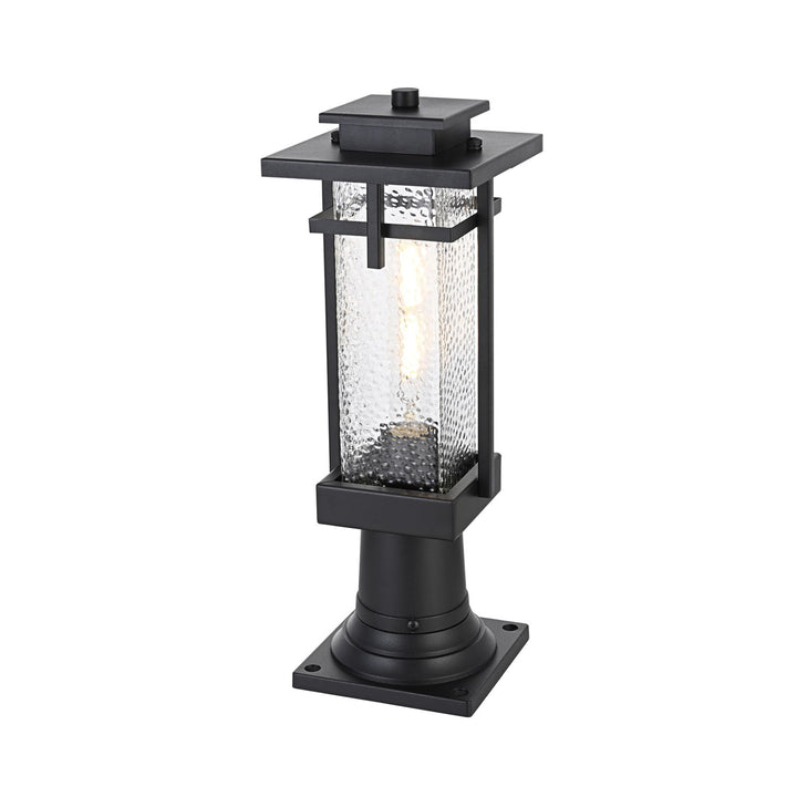 6 Inch Outdoor Post Light In Black - View 4 - Joshua Marshal