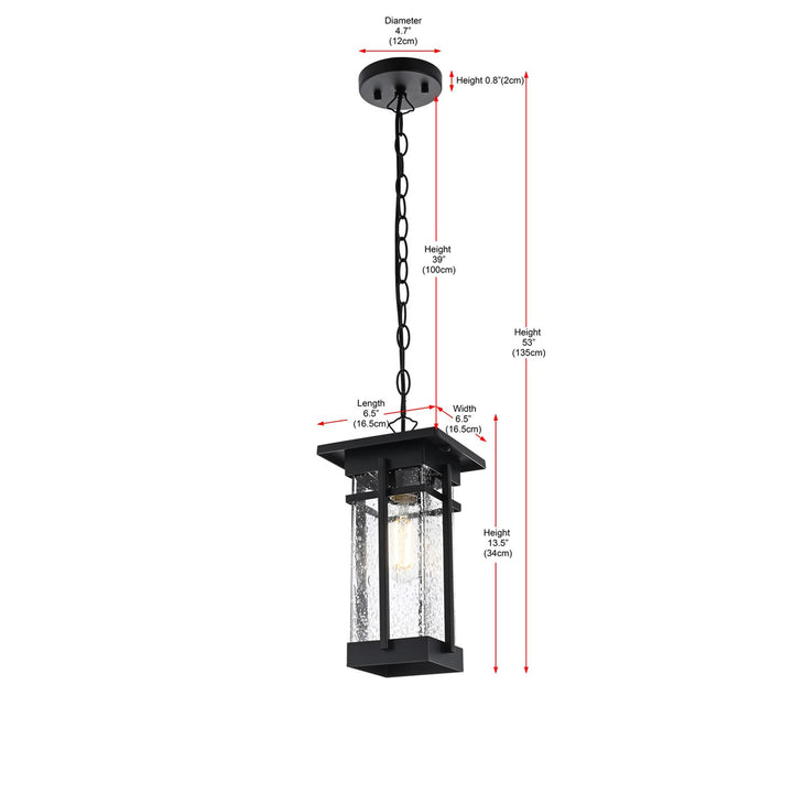 6.5 Inch Outdoor Pendant In Black - View 6 - Joshua Marshal