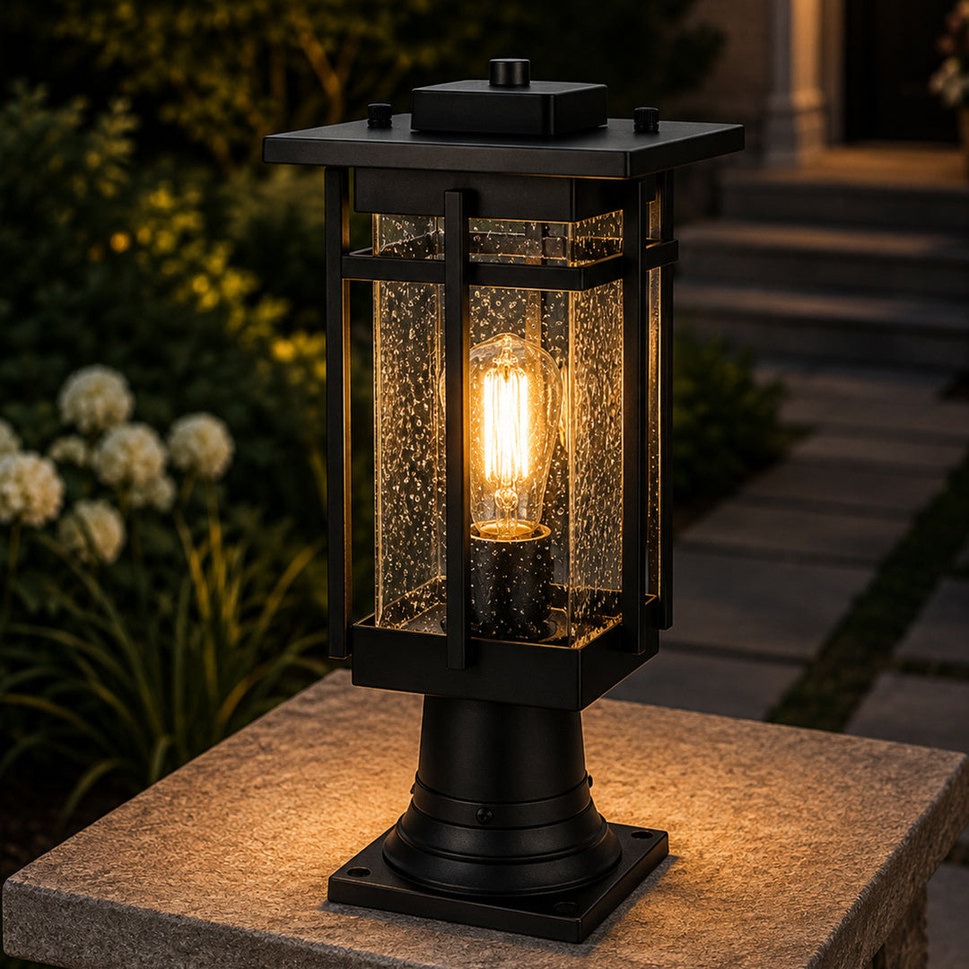 6.5 Inch Outdoor Post Light In Black Black Finish - LIGHTING by Joshua Marshal