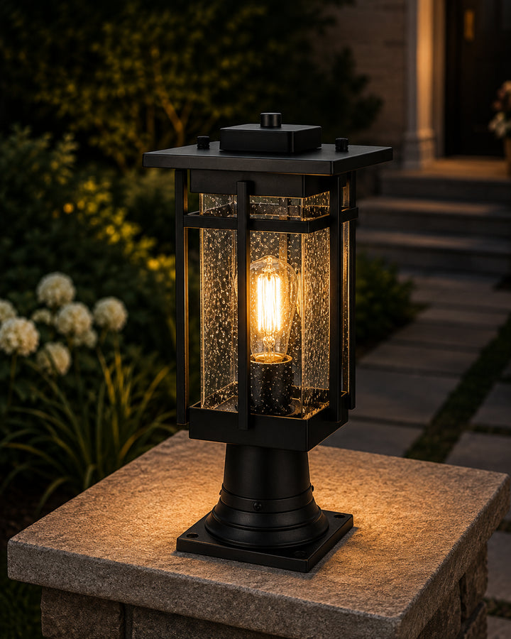 6.5 Inch Outdoor Post Light In Black - View 2 - Joshua Marshal