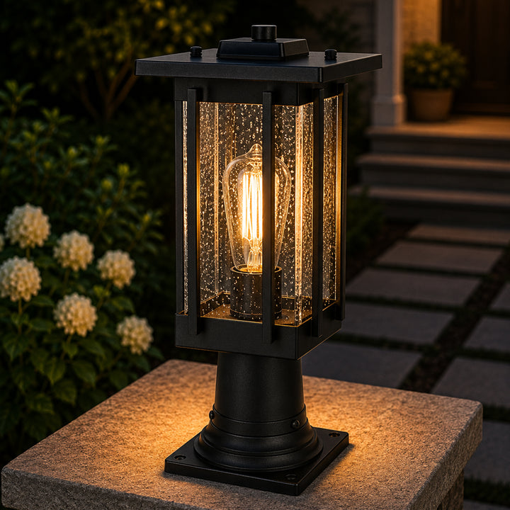 6.5 Inch Outdoor Post Light In Black Black Finish - LIGHTING by Joshua Marshal