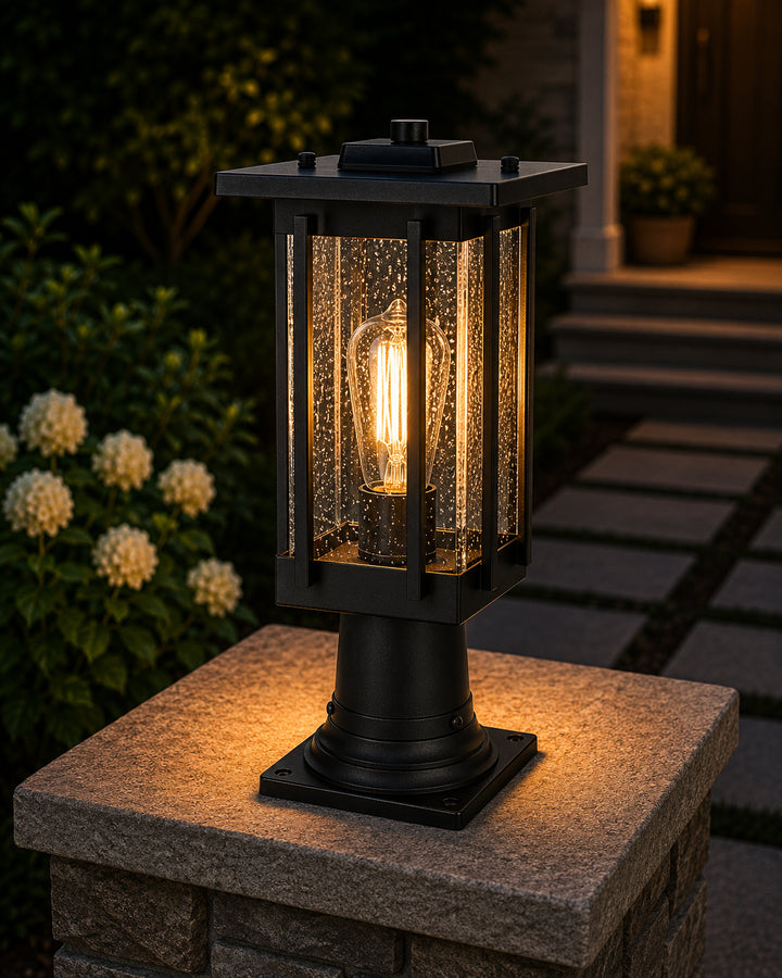 6.5 Inch Outdoor Post Light In Black - View 2 - Joshua Marshal