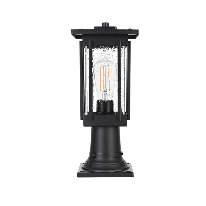 6.5 Inch Outdoor Post Light In Black - View 3 - Joshua Marshal