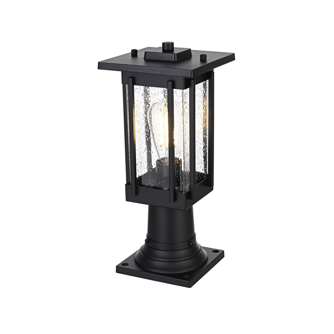 6.5 Inch Outdoor Post Light In Black - View 4 - Joshua Marshal