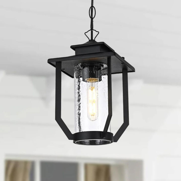 7 Inch Outdoor Pendant In Black Black Finish - LIGHTING by Joshua Marshal