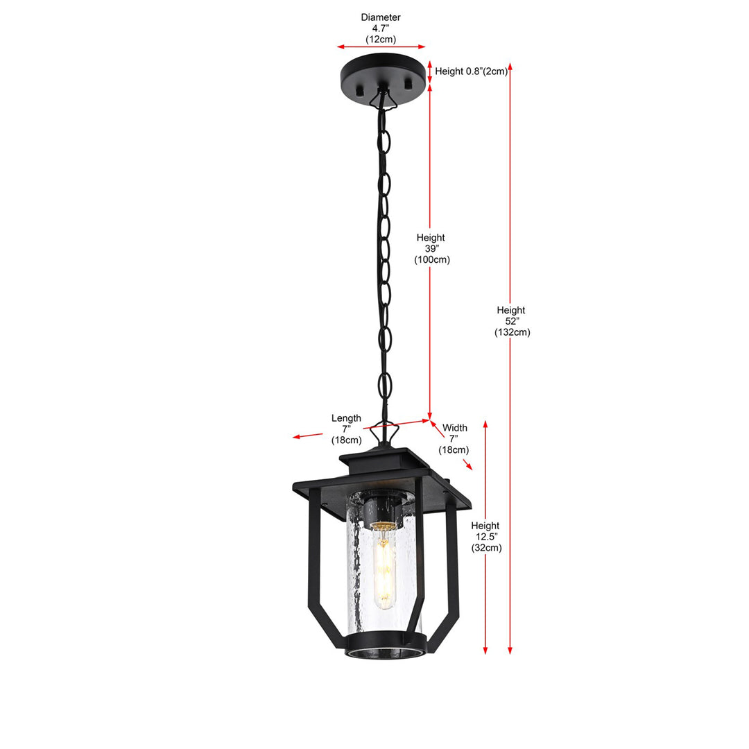 7 Inch Outdoor Pendant In Black - View 6 - Joshua Marshal