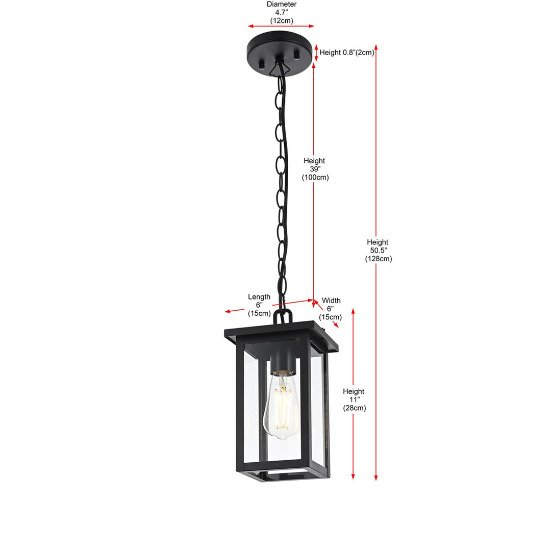 6 Inch Outdoor Pendant In Black - View 6 - Joshua Marshal