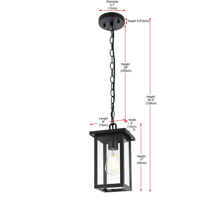 6 Inch Outdoor Pendant In Black - View 6 - Joshua Marshal