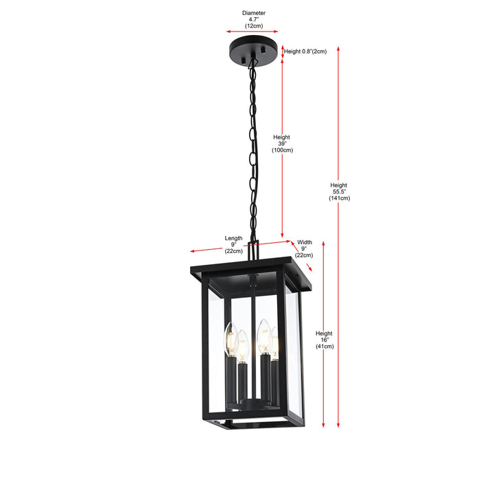 9 Inch Outdoor Pendant In Black - View 6 - Joshua Marshal