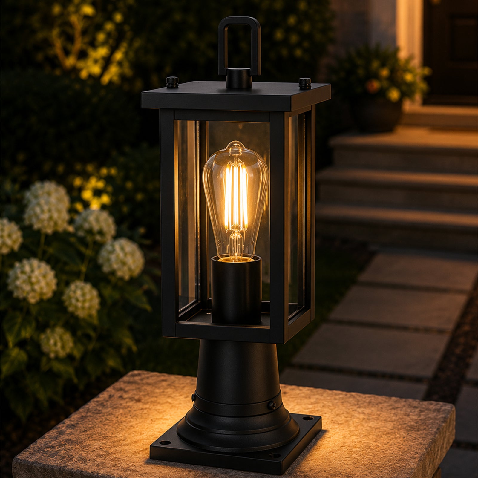 6 Inch Outdoor Post Light In Black Black Finish - LIGHTING by Joshua Marshal