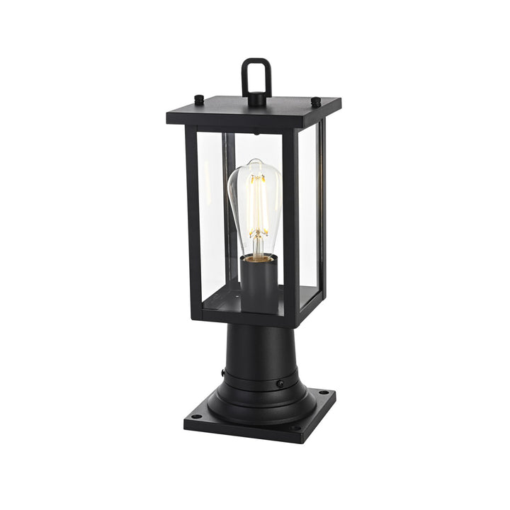 6 Inch Outdoor Post Light In Black - View 4 - Joshua Marshal