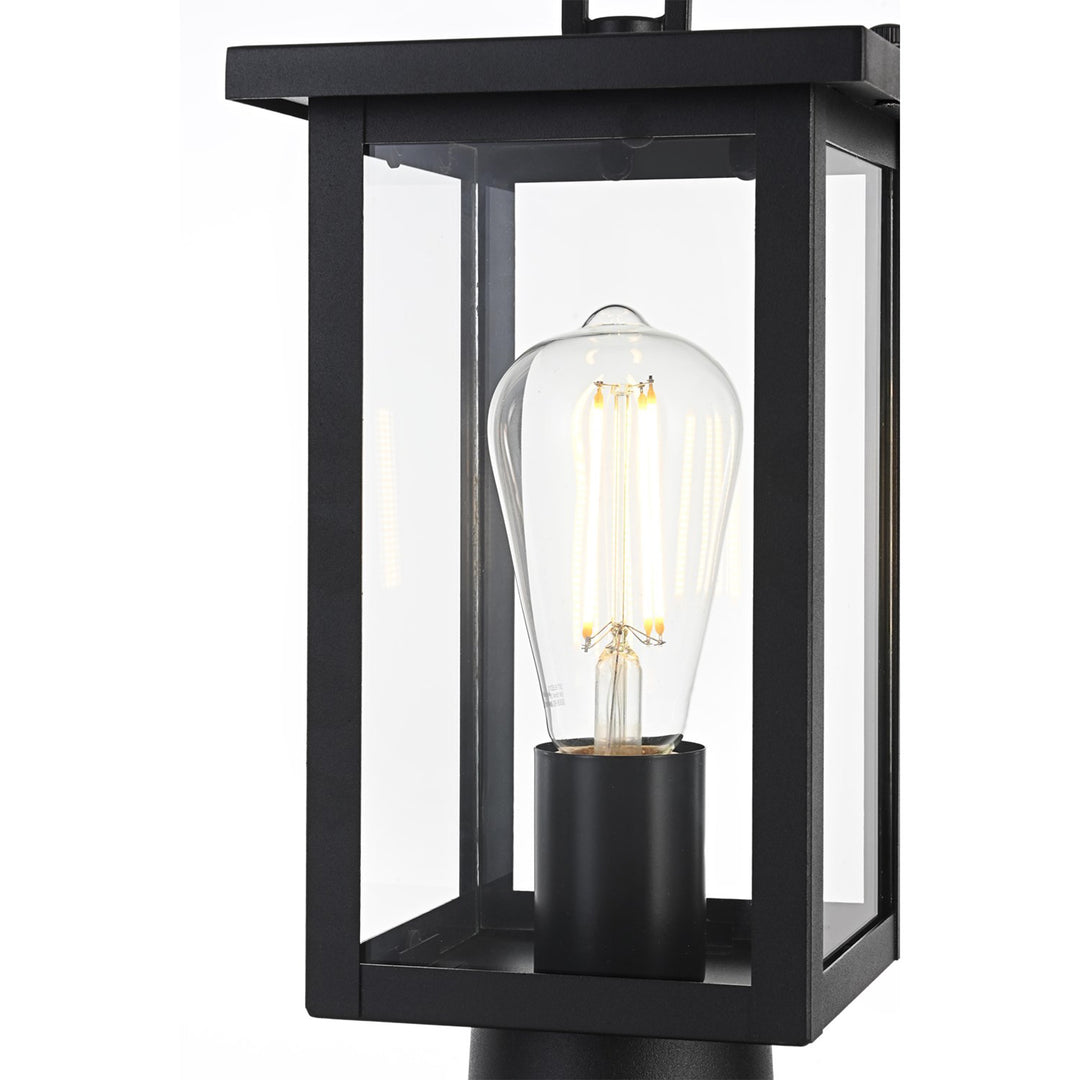 6 Inch Outdoor Post Light In Black - View 5 - Joshua Marshal