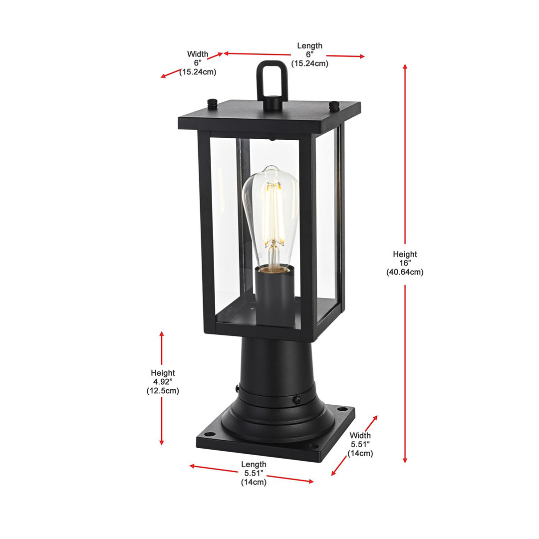 6 Inch Outdoor Post Light In Black - View 6 - Joshua Marshal