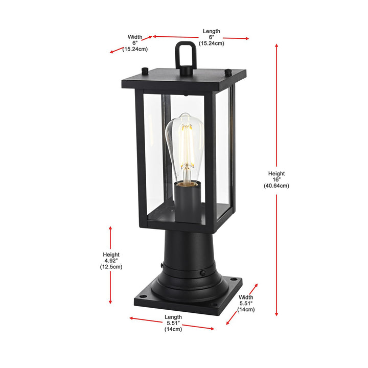6 Inch Outdoor Post Light In Black - View 6 - Joshua Marshal