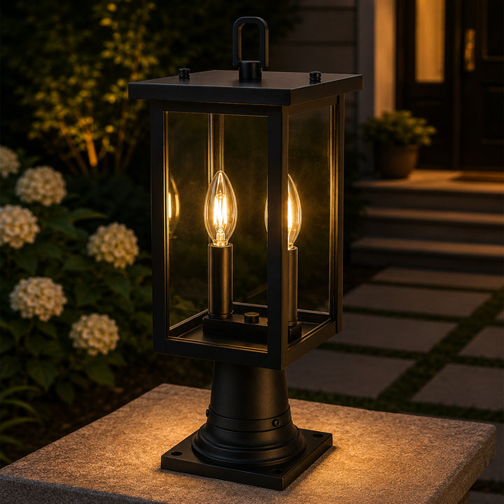 7 Inch Outdoor Post Light In Black Black Finish - LIGHTING by Joshua Marshal