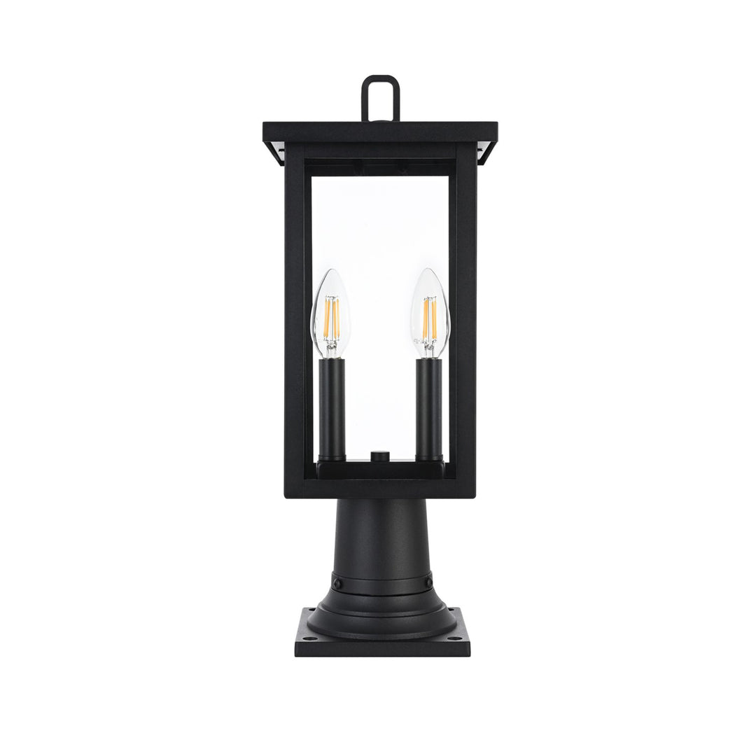 7 Inch Outdoor Post Light In Black - View 3 - Joshua Marshal
