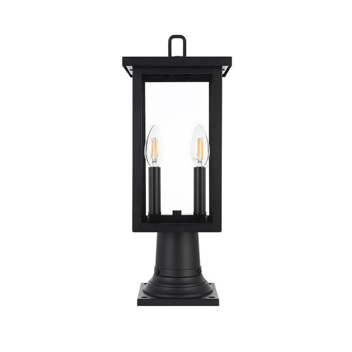 7 Inch Outdoor Post Light In Black - View 3 - Joshua Marshal