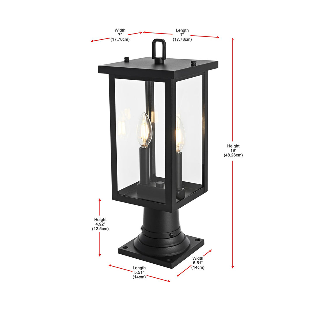7 Inch Outdoor Post Light In Black - View 6 - Joshua Marshal