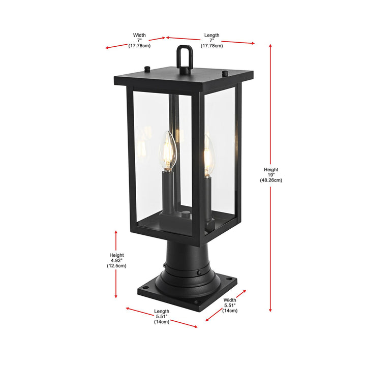 7 Inch Outdoor Post Light In Black - View 6 - Joshua Marshal