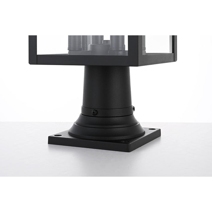 9 Inch Outdoor Post Light In Black - View 6 - Joshua Marshal