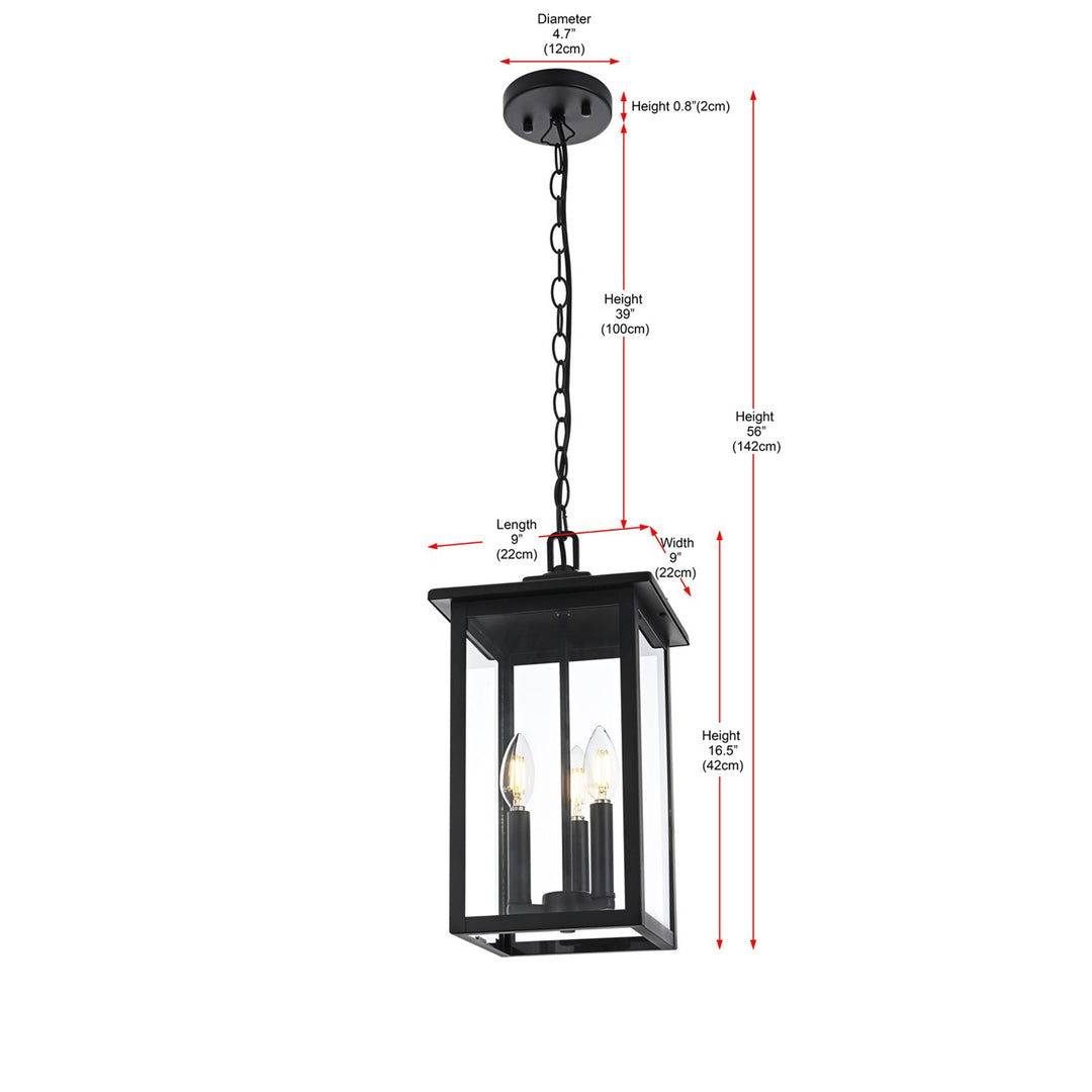 9 Inch Outdoor Pendant In Black - View 6 - Joshua Marshal