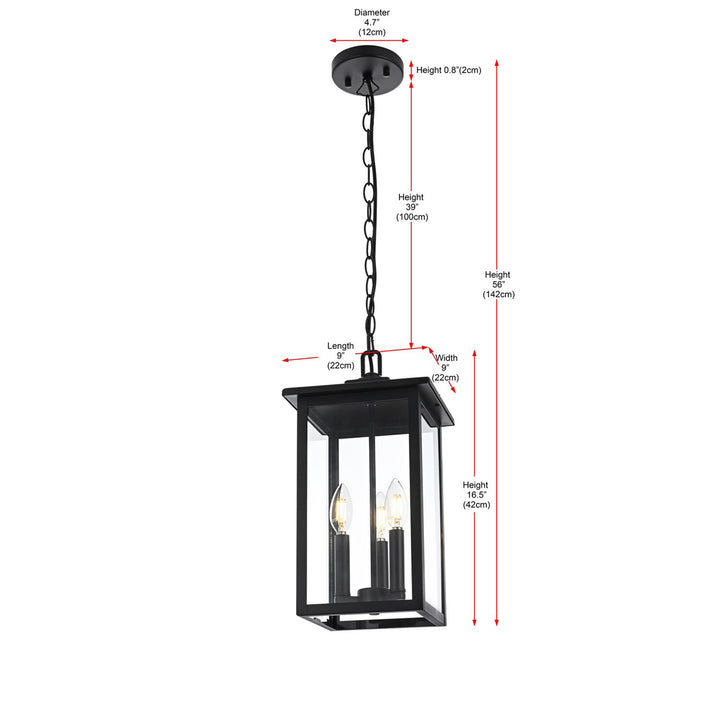 9 Inch Outdoor Pendant In Black - View 6 - Joshua Marshal