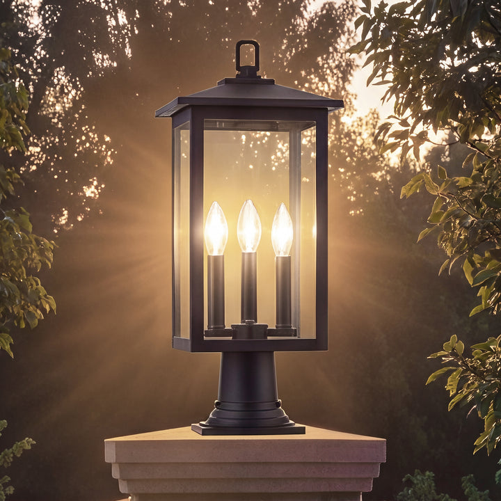 9 Inch Outdoor Post Light In Black Black Finish - LIGHTING by Joshua Marshal